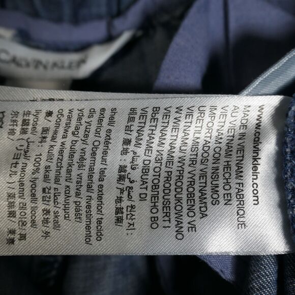 Calvin Klein Chambray Jogger Pants Womens Size 2 Blue High Rise Distressed - Picture 12 of 13